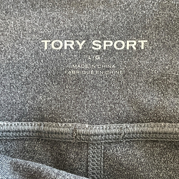 TORY BURCH SPORT Women's Size Large Gray Compression Melange Chevron Leggings - Picture 4 of 8